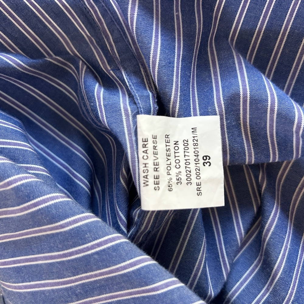 Men's Slim Fit Blue Stripe Shirt - Picture 3 of 10